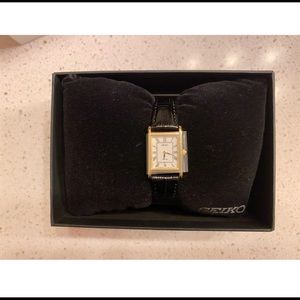 Black + Gold Women’s Seiko Watch